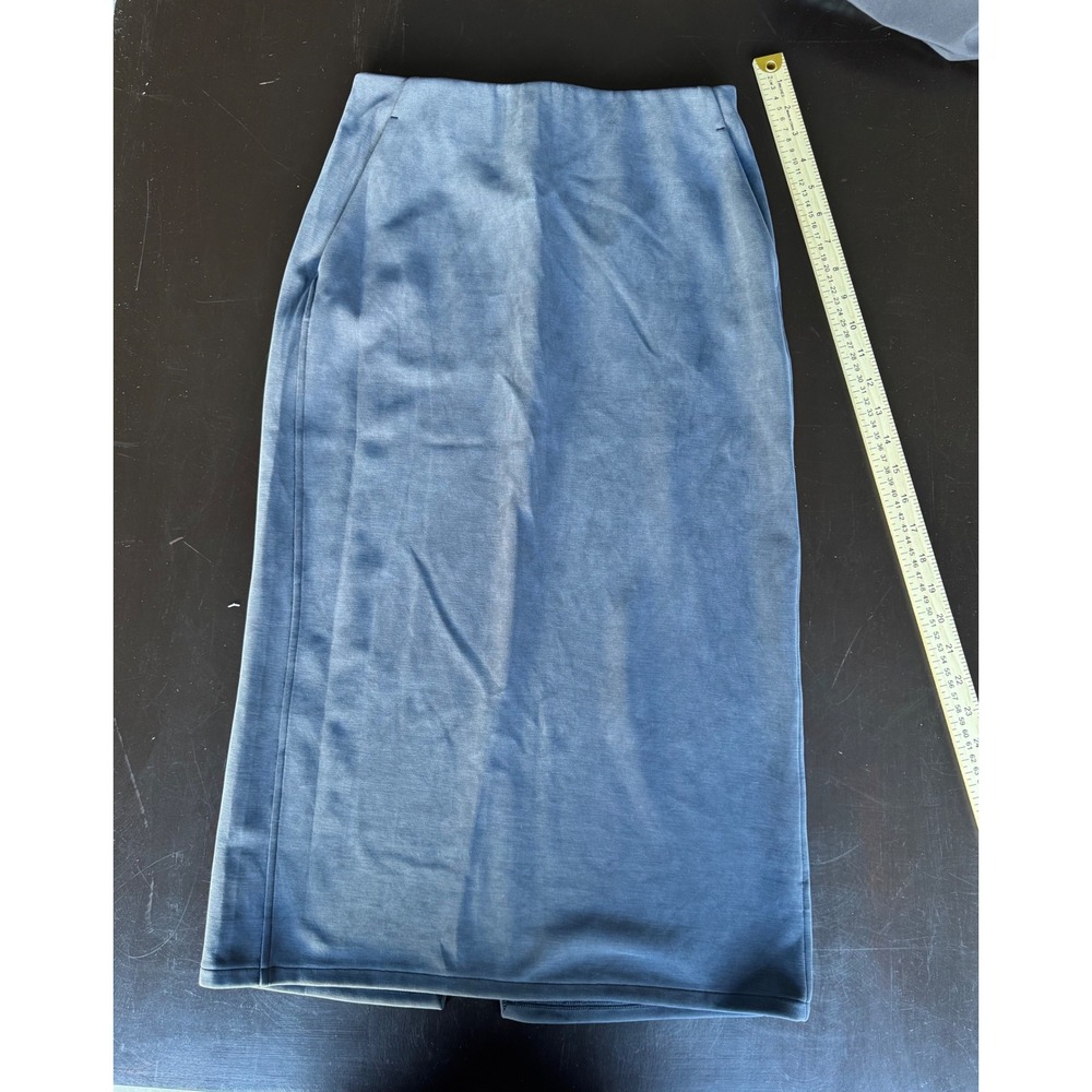 Lululemon Softstreme High-Rise Midi Skirt Blue Grey Size 6 Pencil Skirt Pockets